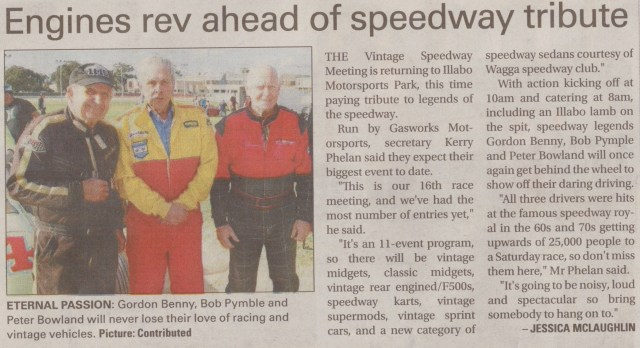 Engines rev ahead of speedway tribute