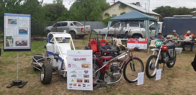 #34 and solo bikes on static display promoting Gasworks Motorsports Inc and Illabo Motorsports Park out at the Stockinbingal Market day on November 24, 2018