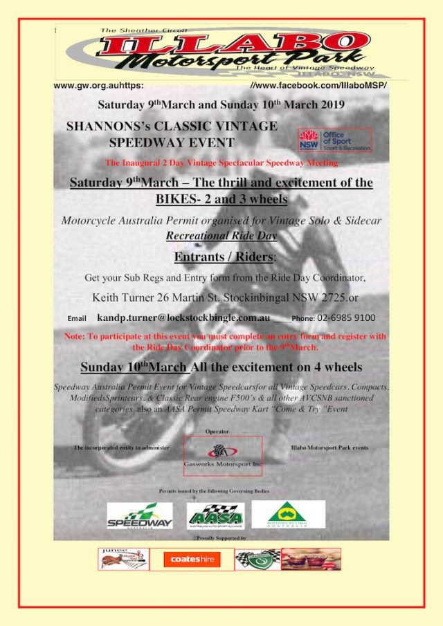 KT Bikes Event Poster 9-10 March 2019