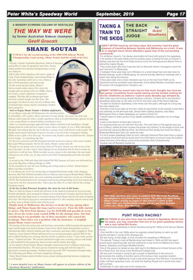 Page 22, September 2019 issue of Speedway World