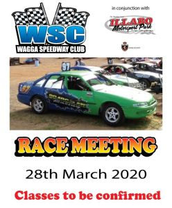 Wagga Speedway Club Race Meeting 28 March 2020 Flyer