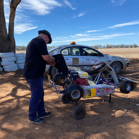 Working on the Club Kart